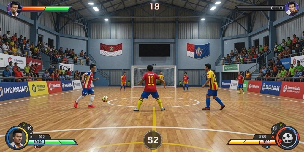 Latar belakang permainan yang memukau dan cerah.
